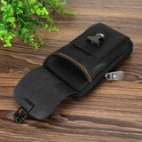 Men Canvas Waist Bag Classic Texture Casual Phone Purse Travel Belt Pouch