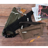 Canvas Hiking Zip Bag Large Capacity Waist Pack for Camping