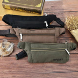 Canvas Hiking Zip Bag Large Capacity Waist Pack for Camping