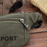 Canvas Hiking Zip Bag Large Capacity Waist Pack for Camping