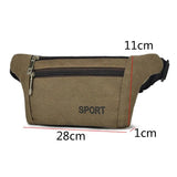 Canvas Hiking Zip Bag Large Capacity Waist Pack for Camping