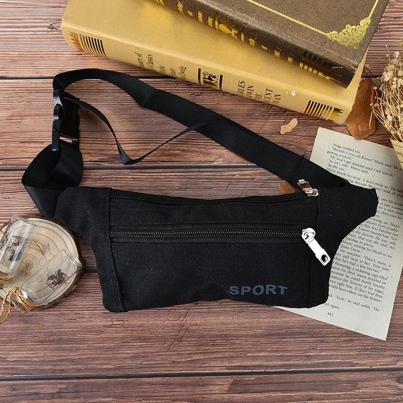 Canvas Hiking Zip Bag Large Capacity Waist Pack for Camping