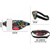 Men's Printed Waist Bag Street Sports Belt Bag Messenger Bag