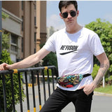 Men's Printed Waist Bag Street Sports Belt Bag Messenger Bag