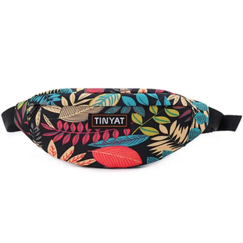 Men's Printed Waist Bag Street Sports Belt Bag Messenger Bag