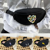 Feather Print Waist Bag Fanny Pack Outdoor Sports Chest Pack