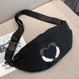 Feather Print Waist Bag Fanny Pack Outdoor Sports Chest Pack