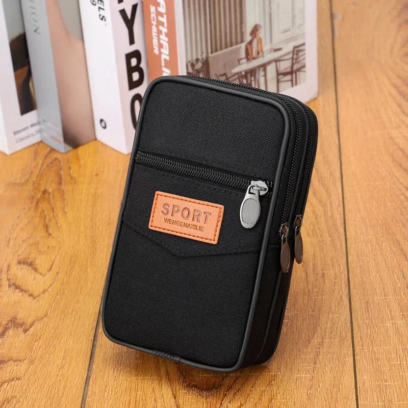 Men's Canvas Waist Bag Bum Belt Pack Casual Wearable Fanny Men