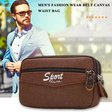 Canvas Waist Bag Men Multi-function Phone Purse Waist Packs