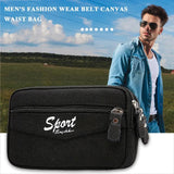 Canvas Waist Bag Men Multi-function Phone Purse Waist Packs