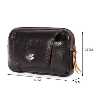 Cowhide Business Casual Magnetic Waist Bag for Man