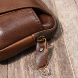 Cowhide Business Casual Magnetic Waist Bag for Man
