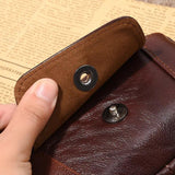 Cowhide Business Casual Magnetic Waist Bag for Man