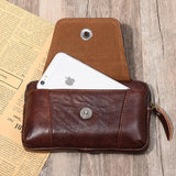 Cowhide Business Casual Magnetic Waist Bag for Man