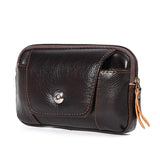 Cowhide Business Casual Magnetic Waist Bag for Man