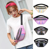 Holographic Waist Bag Fanny Pack PU Leather For Men Women