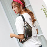 Holographic Waist Bag Fanny Pack PU Leather For Men Women