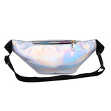 Holographic Waist Bag Fanny Pack PU Leather For Men Women