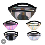 Holographic Waist Bag Fanny Pack PU Leather For Men Women