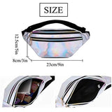 Holographic PU Leather Fanny Pack Waist Bag Men Women Belt Hip Handbag