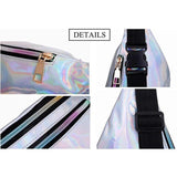 Holographic PU Leather Fanny Pack Waist Bag Men Women Belt Hip Handbag