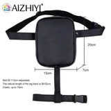 Unisex Street Crossbody Belt Bag PU Leather Small Purse Zipper Outdoor Hiking