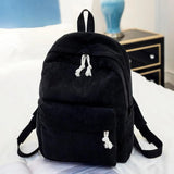 Personalized Corduroy Backpacks - Embroidered - Navy/Khaki/Gary - Large