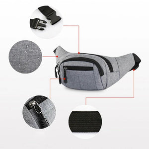 Leather Bum Bag Waist Belt with Zipper