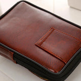 Men Retro Versatile Double-deck Fanny Packs Waist Bag Geometric Chest Pouch