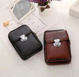 Men Retro Versatile Double-deck Fanny Packs Waist Bag Geometric Chest Pouch