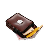 Men Retro Versatile Double-deck Fanny Packs Waist Bag Geometric Chest Pouch