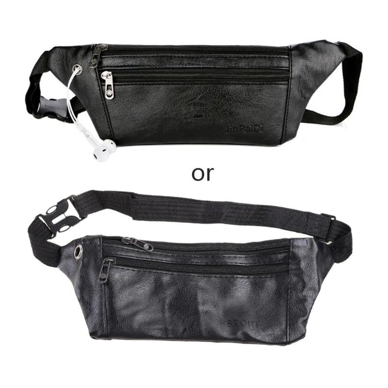Men's Vintage PU Leather Belt Bum Waist Pouch Fanny Pack