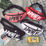 Letter Nylon Crossbody Bag Sports Outdoor Chest Bag Waist Bag Female