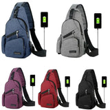 Men Canvas Sling Bag Crossbody Messenger Shoulder Travel Sports School Bag