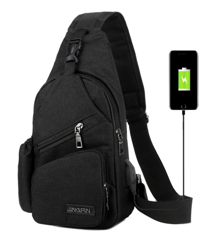 Men Canvas Sling Bag Crossbody Messenger Shoulder Travel Sports School Bag