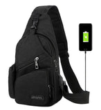 Men Canvas Sling Bag Crossbody Messenger Shoulder Travel Sports School Bag