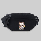 Canvas Bum Bag Mask Pattern Waist Fanny Pack