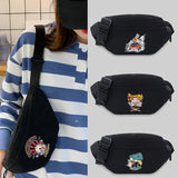 Canvas Bum Bag Mask Pattern Waist Fanny Pack