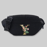 Waist Bag Unisex Bum bags Student Golden Flower Letter Pattern