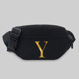 Canvas Messenger Waist Bag 26 Letter Name Pattern Fanny Pack