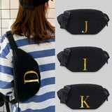 Canvas Messenger Waist Bag 26 Letter Name Pattern Fanny Pack
