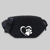 Canvas Fanny Pack Love Pattern Waist Bag
