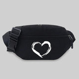 Canvas Fanny Pack Love Pattern Waist Bag