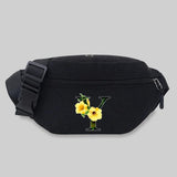Flower Letter Pattern Waist Bag Unisex Bum Student Chest Bag