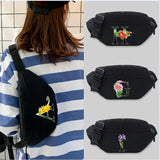 Flower Letter Pattern Waist Bag Unisex Bum Student Chest Bag