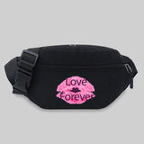 Canvas Bum Bag Mouth Pattern Waist Messenger Chest Fanny Pack