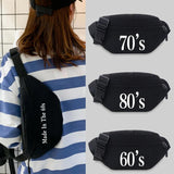 60S-90S Pattern Bum Bag Unisex Chest Pack Sports Fanny Pack