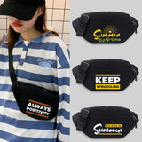 Unisex Waist Bag Student Phrase Print Lightweight Chest Bag