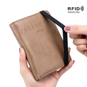 RFID Leather Passport Bag for Men