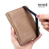 RFID Leather Passport Bag for Men